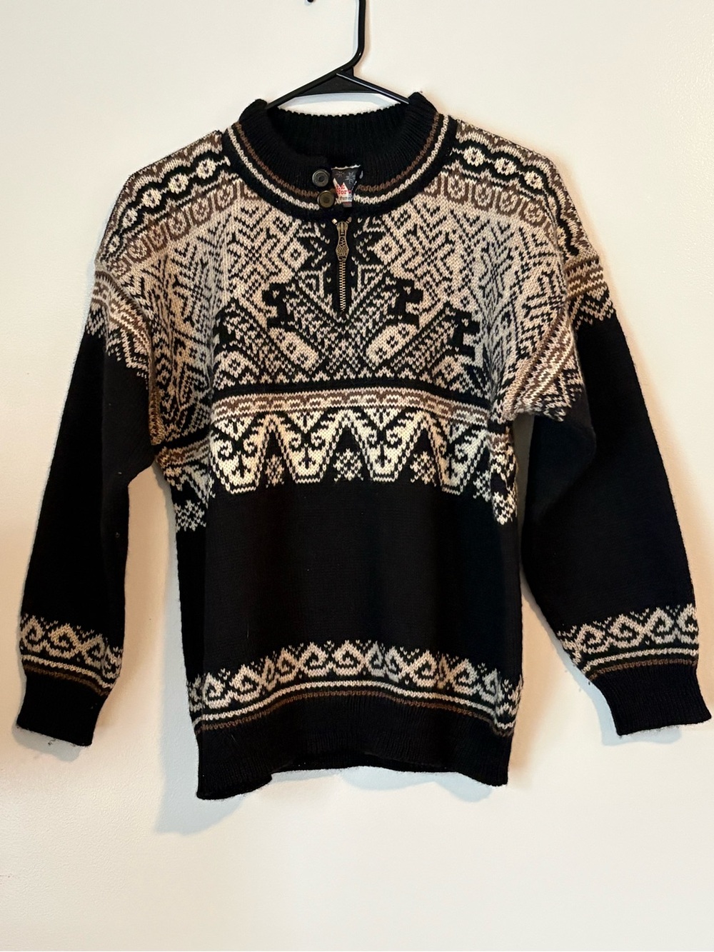 Vintage Dale of Norway Nagano 1998 Olympic Sweater Women’s XS Black Cream